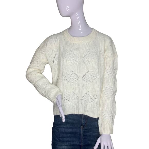 Madewell Sweaters - Madewell Fine Knit Sweater Top Long Sleeve Pullover Cream Size S